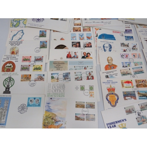 1568 - Approx 75 FDC's mostly IOM.   See photos.