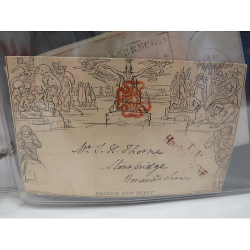 1577 - Well presented album of Victorian Letters with age related stamps such as Two penny Blues, Penny Red... 