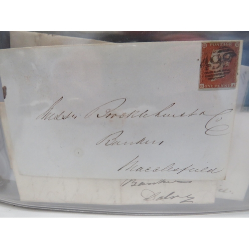 1577 - Well presented album of Victorian Letters with age related stamps such as Two penny Blues, Penny Red... 