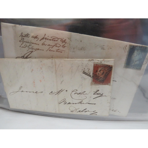 1577 - Well presented album of Victorian Letters with age related stamps such as Two penny Blues, Penny Red... 