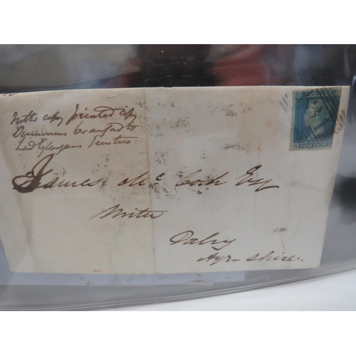 1577 - Well presented album of Victorian Letters with age related stamps such as Two penny Blues, Penny Red... 