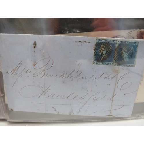 1577 - Well presented album of Victorian Letters with age related stamps such as Two penny Blues, Penny Red... 