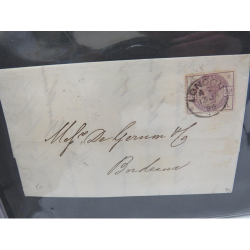 1577 - Well presented album of Victorian Letters with age related stamps such as Two penny Blues, Penny Red... 