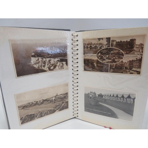 1583 - Well presented album of Vintage postcards. Some photo topographical, WW1 and Comic. Good selection. ... 