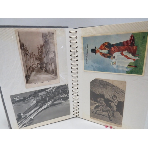 1583 - Well presented album of Vintage postcards. Some photo topographical, WW1 and Comic. Good selection. ... 