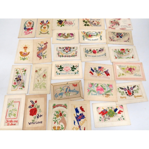 1584 - Selection of WW1 Era embroidered postcards. See photos.