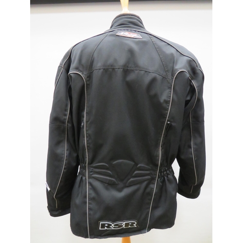 1744 - RSR Motorcycle jacket in Excellent condition Padded Shoulders and elbows and lower back areas for pr... 