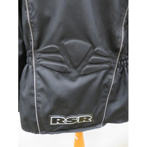 1744 - RSR Motorcycle jacket in Excellent condition Padded Shoulders and elbows and lower back areas for pr... 