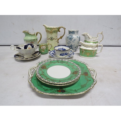 30 - Mixed antique ceramics lot including Royal Crown Derby, Noritake, Spode etc.