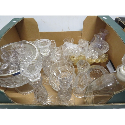 34 - 2 boxes of various crystal glass including bowls, vases, drinking glasses etc some by Royal Doulton.