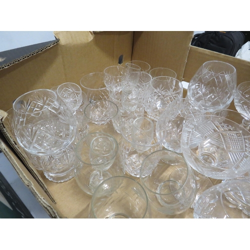 34 - 2 boxes of various crystal glass including bowls, vases, drinking glasses etc some by Royal Doulton.