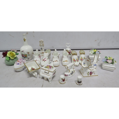 48 - Mixed ceramic ornament lot including Hammersley, Royal Albert, Royal Doulton etc.