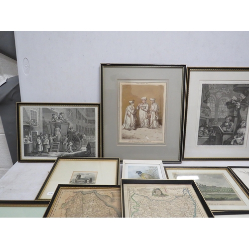 64 - Large selection of various framed pictures including watercolours and lithographs etc.