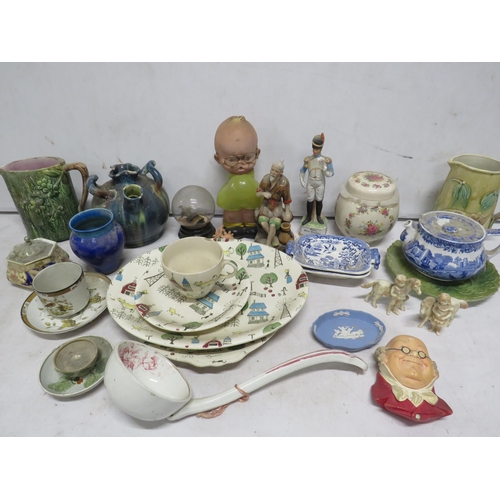 100 - Mixed lot of vintage ceramics and a Mable Lucie Attwell Diddums doll.