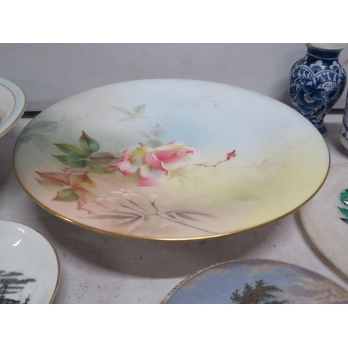 112 - Mixed ceramics including a handpainted Royal Worcester cake plate, Royal Doulton items etc.