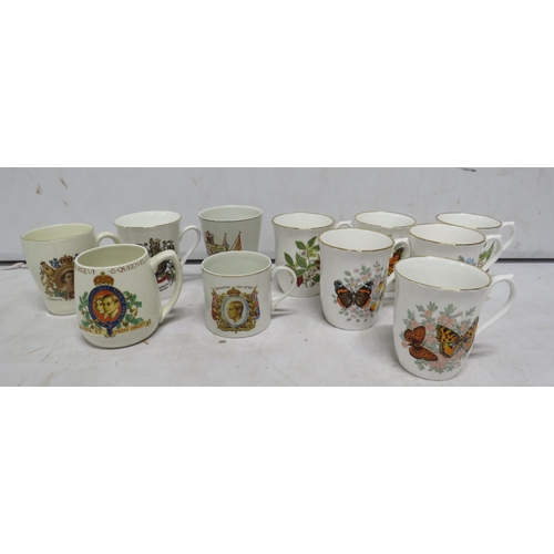 127 - 6 Royal Sutherland china teacups and 5 commemorative cups.