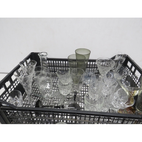 97 - Large selection of various crystal glass and decanters.