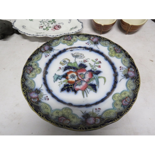 135 - Mixed ceramics including Antique plate and various animal figurines.