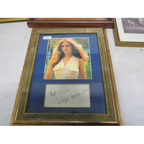 151 - Selection of framed pictures / prints and a autograph.