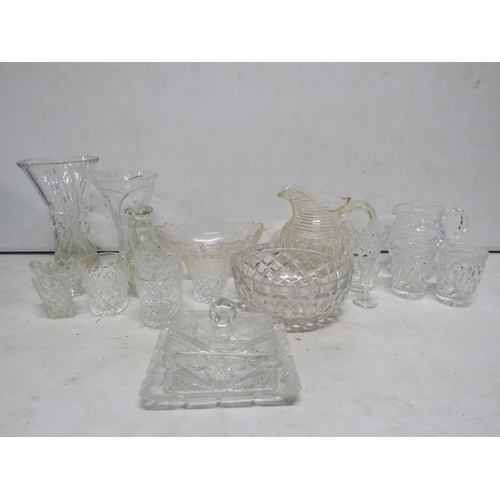 17 - Large selection of crystal and vintage glass, jugs, bowls, vases etc.