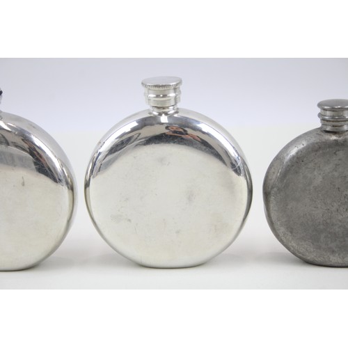 210 - Pewter Flasks Inc Charles Rennie Mackintosh Floral & Celtic Patter Engraving     440666