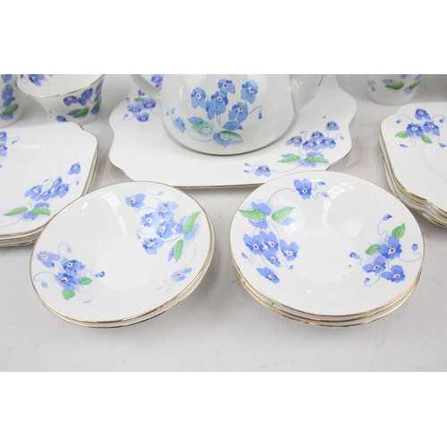 213 - Colclough Longton England Bone China Part Tea Set Art Deco Blue Pansies Job Lot     550282