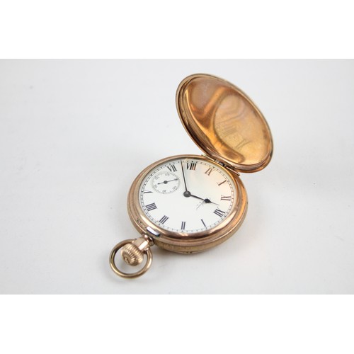 243 - Mens Vintage Waltham Rolled Gold Full Hunter Hand-Wind Pocket Watch       2166303