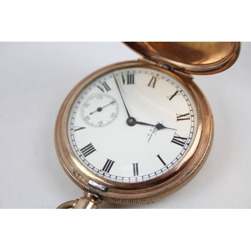 243 - Mens Vintage Waltham Rolled Gold Full Hunter Hand-Wind Pocket Watch       2166303