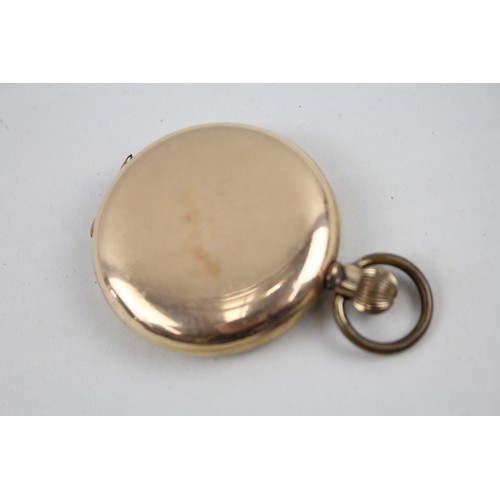 245 - Mens Vintage M. Harrinson & Sons Rolled Gold Full Hunter Hand-Wind Pocket Watch       2166311