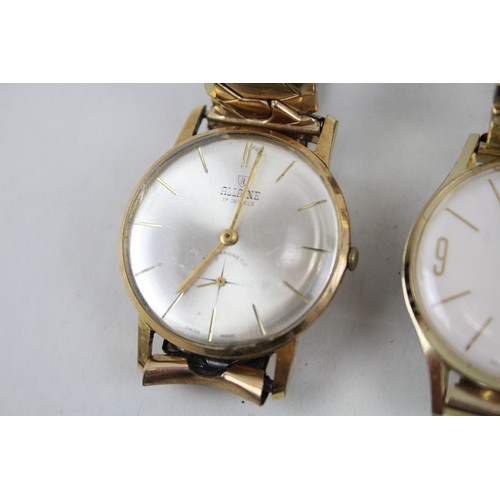 246 - Mens Vintage Gold Tone Wristwatch Hand-Wind Inc. Allaine x 3      2166604