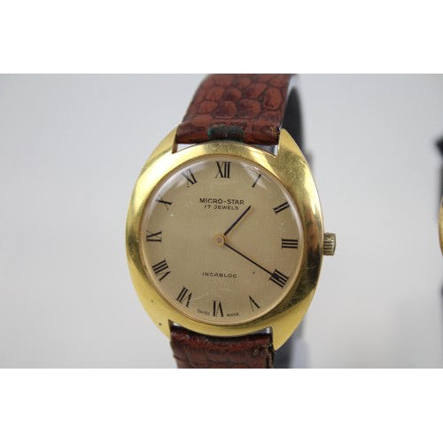 253 - Mens Vintage Gold Tone Wristwatch Hand-Wind Inc. Mappin & Webb x 2      2166628