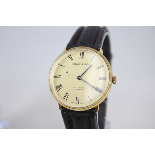 253 - Mens Vintage Gold Tone Wristwatch Hand-Wind Inc. Mappin & Webb x 2      2166628