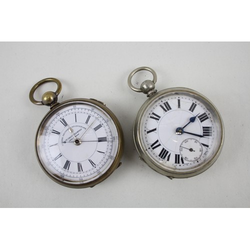 257 - Mens Antique Key-Wind Centre Seconds Chronograph Pocket Watches x 2      2114864