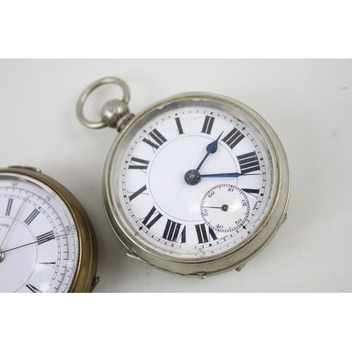 257 - Mens Antique Key-Wind Centre Seconds Chronograph Pocket Watches x 2      2114864