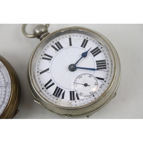 257 - Mens Antique Key-Wind Centre Seconds Chronograph Pocket Watches x 2      2114864