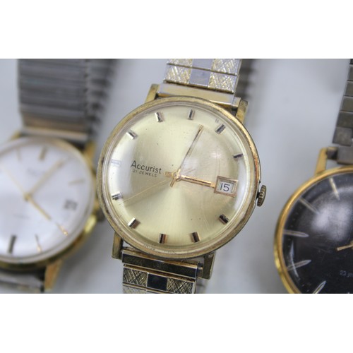 260 - Mens Vintage Gold Tone Wristwatch Hand-Wind Inc. Avia, Montine x 4      2166597