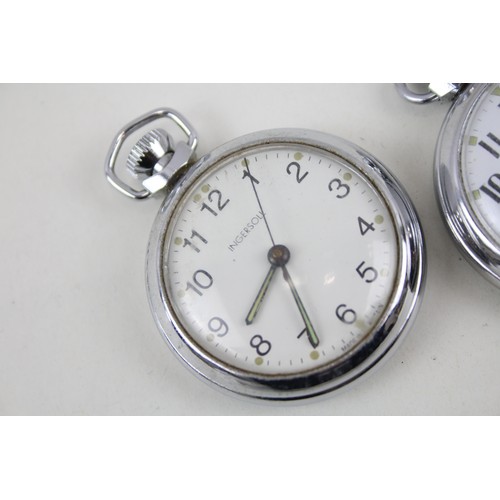 261 - Mens Vintage Open Face Hand-Wind Pocket Watches Inc. Smiths & Ingersoll x 3      2114894