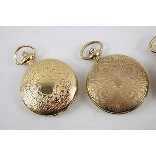 265 - Mens Gold Tone Mechanical Pocket Watches Inc. Jean Pierre x 4      2114902