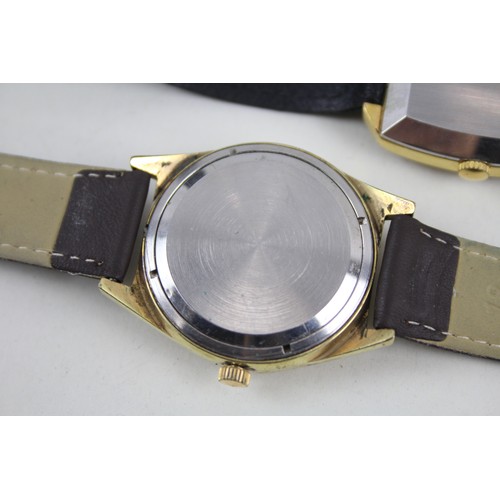 266 - Mens Vintage Gold Tone Wristwatch Automatic Inc. Rotary x 3       2166626