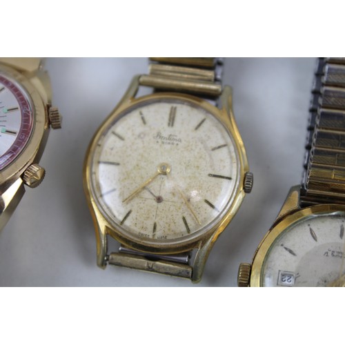 267 - Mens Vintage Gold Tone Wristwatch Hand-Wind/Automatic Inc. Sekonda Alarm x 2      2166616