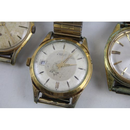 267 - Mens Vintage Gold Tone Wristwatch Hand-Wind/Automatic Inc. Sekonda Alarm x 2      2166616