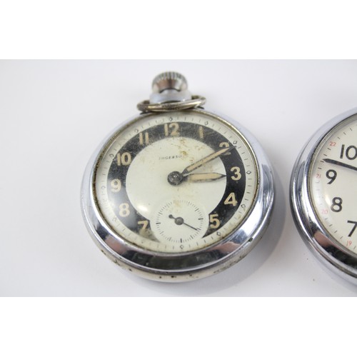 271 - Men's Vintage POCKET WATCHES Hand-wind WORKING Inc. INGERSOLL Etc. x 3      2140491