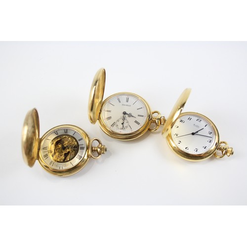 272 - Men's Vintage Full Hunter POCKET WATCHES Hand-wind WORKING Inc. Bentima Etc. x 3      404335