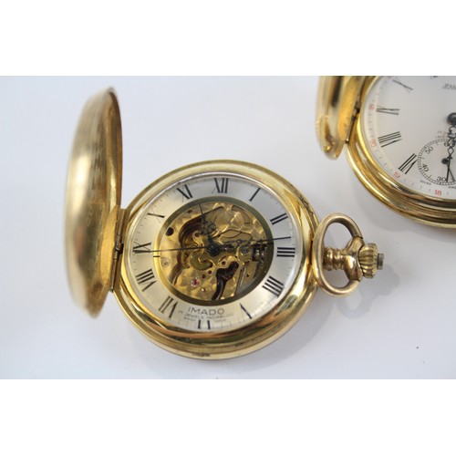 272 - Men's Vintage Full Hunter POCKET WATCHES Hand-wind WORKING Inc. Bentima Etc. x 3      404335