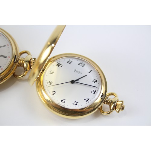 272 - Men's Vintage Full Hunter POCKET WATCHES Hand-wind WORKING Inc. Bentima Etc. x 3      404335