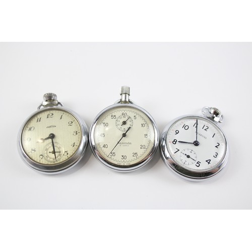 274 - Men's Vintage POCKET / STOP WATCHES Hand-wind WORKING Inc. INGERSOLL Etc. x 3      404324