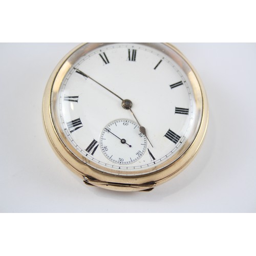 275 - WALTHAM Gents Rolled Gold Open Face POCKET WATCH Hand-wind WORKING      404416