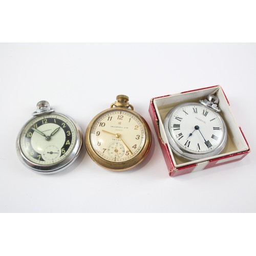 276 - Men's Vintage POCKET WATCHES Hand-wind WORKING Inc. INGERSOLL Etc. x 3      2140488