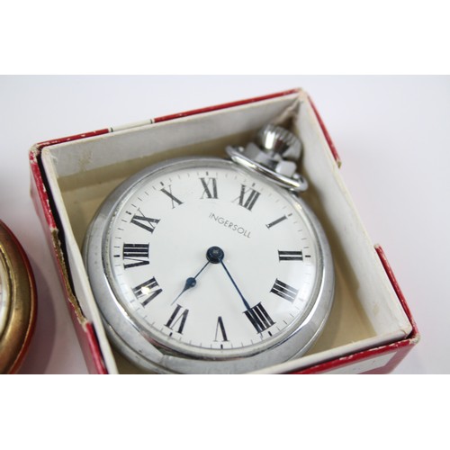 276 - Men's Vintage POCKET WATCHES Hand-wind WORKING Inc. INGERSOLL Etc. x 3      2140488