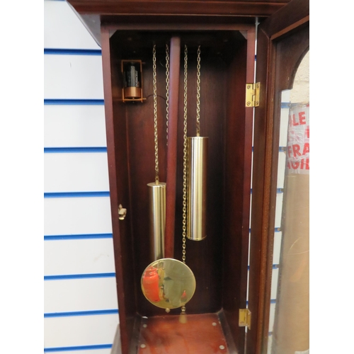 284 - Reproduction Highlands Grandaughter clock with quartz movement. Will need new battery to run. H:56 i... 